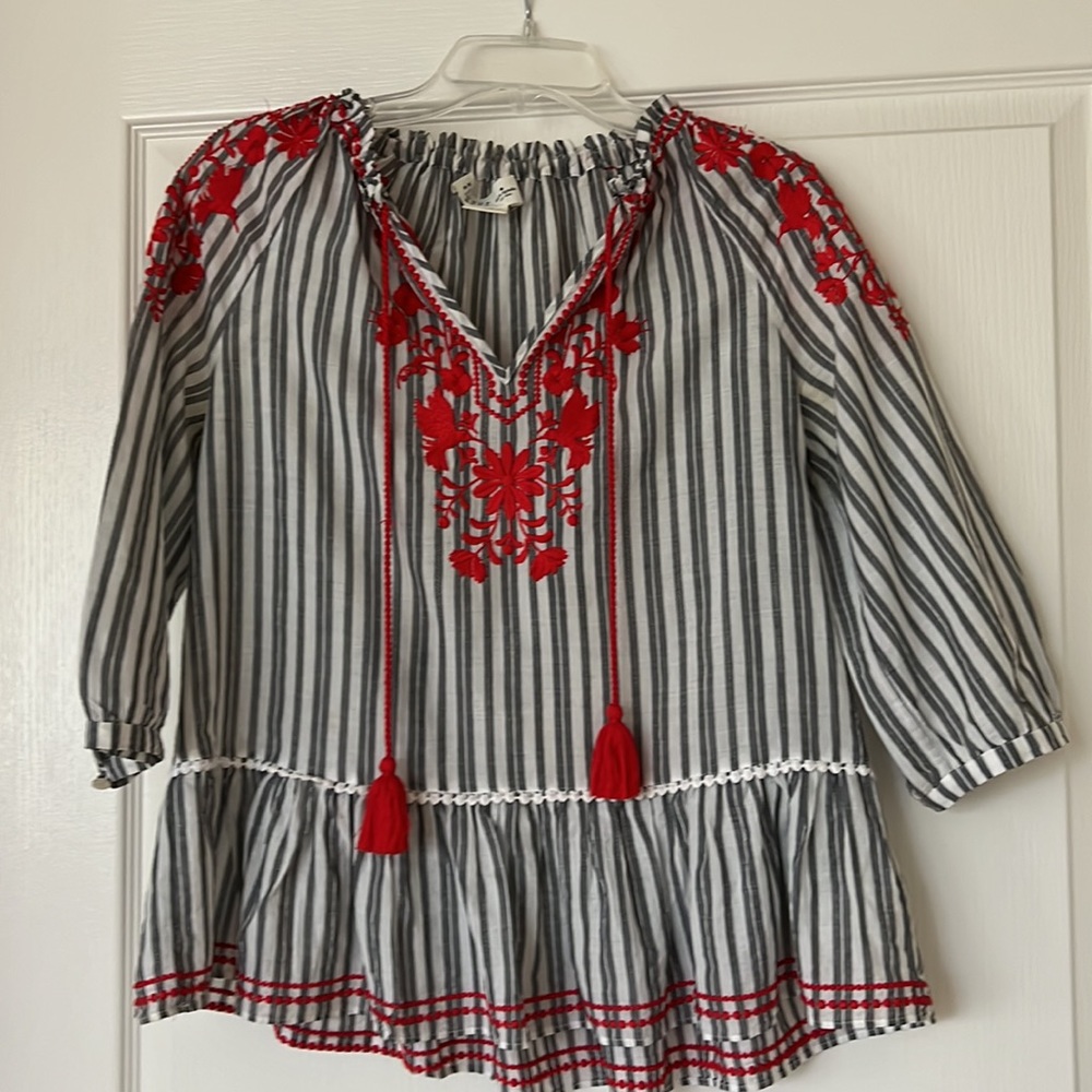 Kate Spade Broom Street Popover Blouse